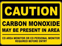 Caution Carbon Monoxide May Be Present In Area Sign